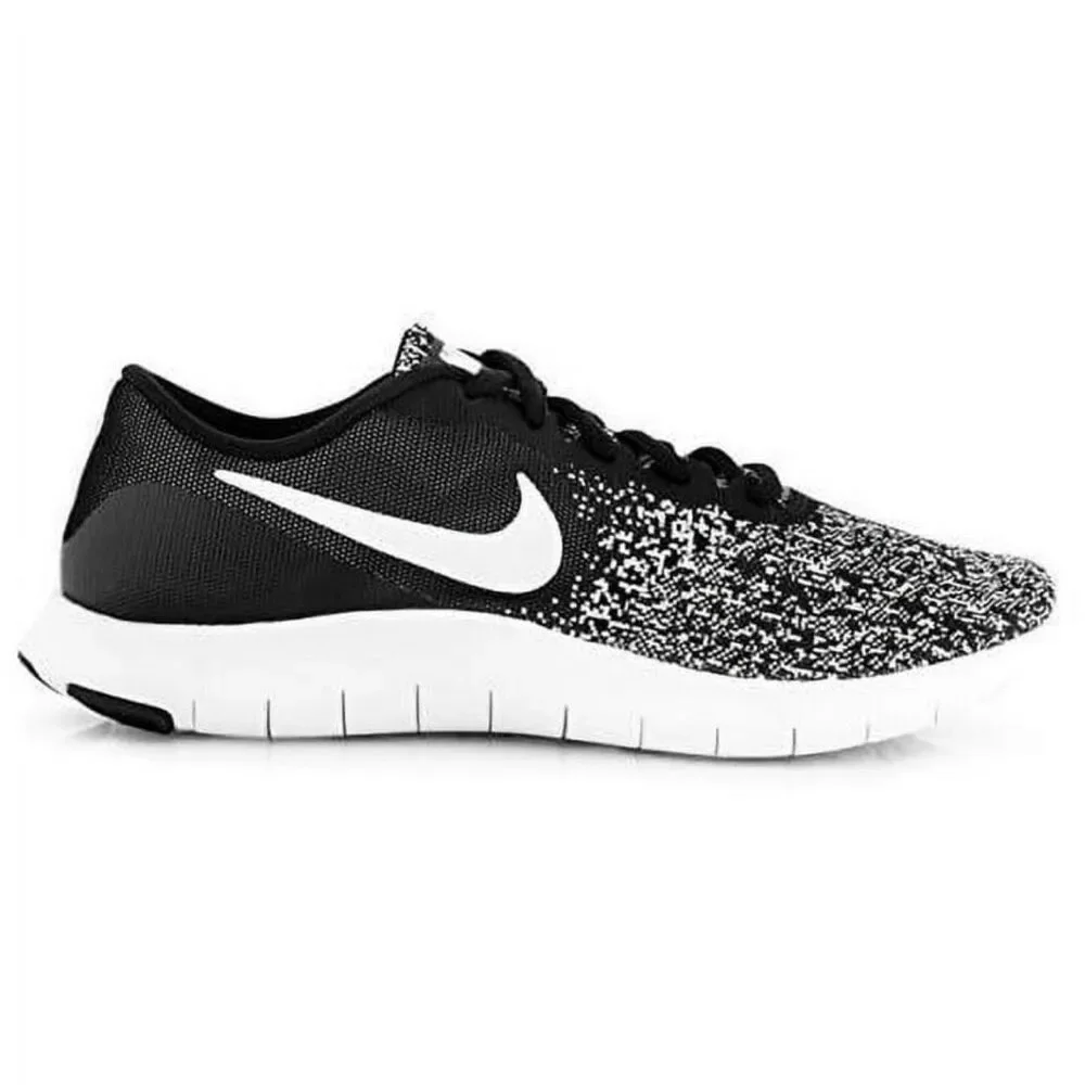 Nike, Flex Contact Running Sneakers Unisex Athletic Shoes Black White Women's 9